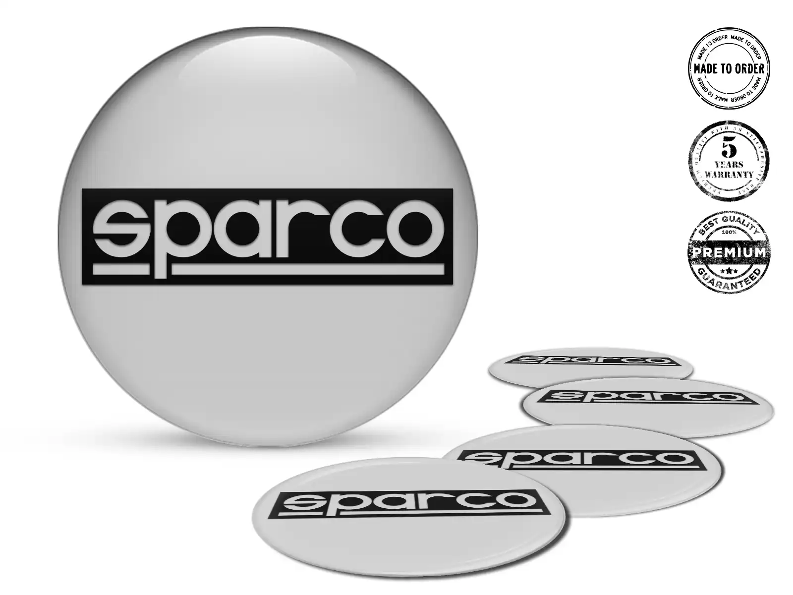 Sparco Felgensticker für Autos Gewölbtes Emblem-Design